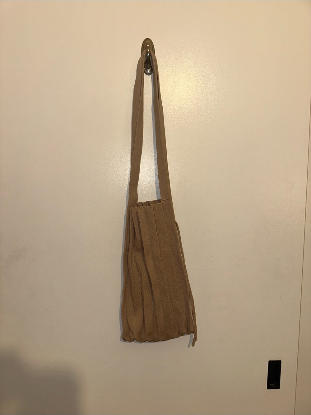Joseph & Stacey Tan Pleated Shoulder Bag Beige Color Size Medium